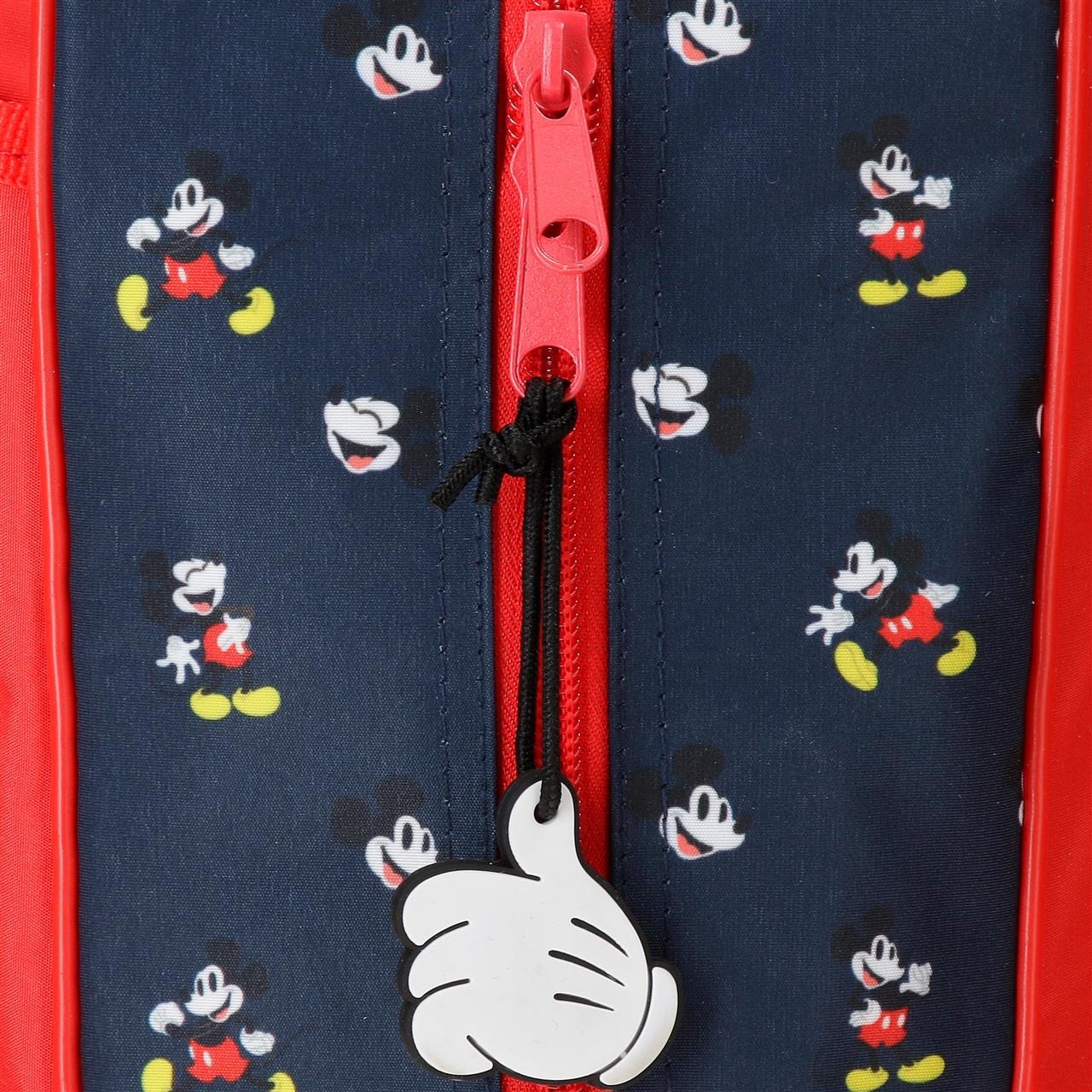 Mochila Escolar Mickey Mouse Fashion 38cm con Carro