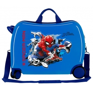 Maleta infantil 2 ruedas multidireccionales Spiderman Geo azul