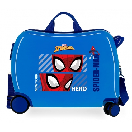 Maleta Infantil Spiderman Hero 2 ruedas multidireccionales Azul