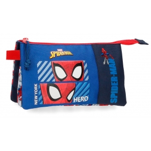 Estuche Spiderman Hero tres Compartimentos
