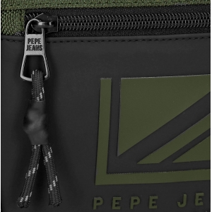 Bandolera Pequeña Pepe Jeans Bromley LDN verde con bolsillo frontal