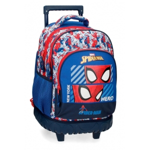 Mochila con dos ruedas Spiderman Hero dos compartimentos