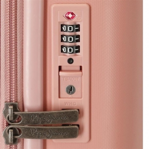 Maleta de cabina Pepe Jeans Chest rosa claro  expandible rígida 55cm
