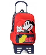 Mochila Escolar Mickey Mouse Fashion 38cm con Carro