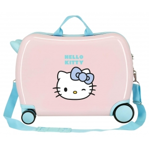 Maleta infantil Hello Kitty Wink 2 ruedas multidireccionales rosa claro