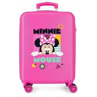 Maleta de cabina rígida  Disney Minnie geometric  55 cm fucsia