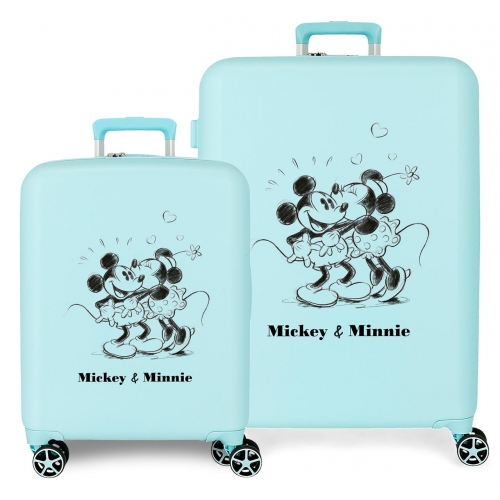 Juego de maletas rígidas Disney Mickey & Minnie Kisses 55 - 70 cm nude