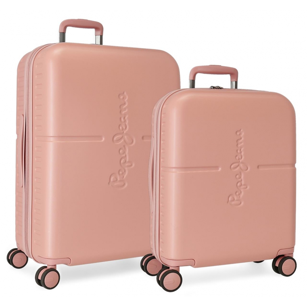 Juego de maletas Pepe Highlight rosa claro rígidas 55-70cm