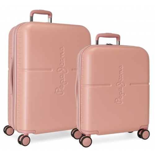 Juego de maletas Pepe Jeans Highlight rosa claro rígidas 55-70cm