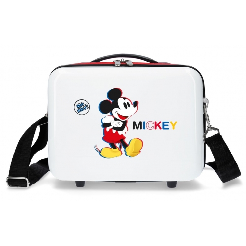 Neceser ABS Mickey 3D adaptable blanco 