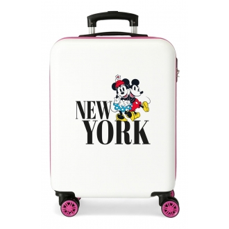 Maleta de cabina rígida  Disney Trip to New york  55 cm blanco