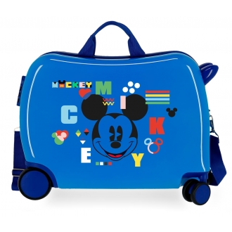 Maleta infantil 2 ruedas multidireccionales Shape Shifter Mickey Azul